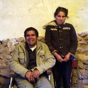 Raul, a supplier of salt from his family's ponds at Salineras de Maras, with his daughter, Roseni