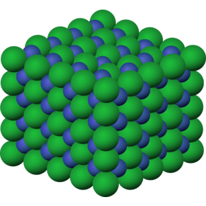 A model of the molecular structure of sodium chloride salt