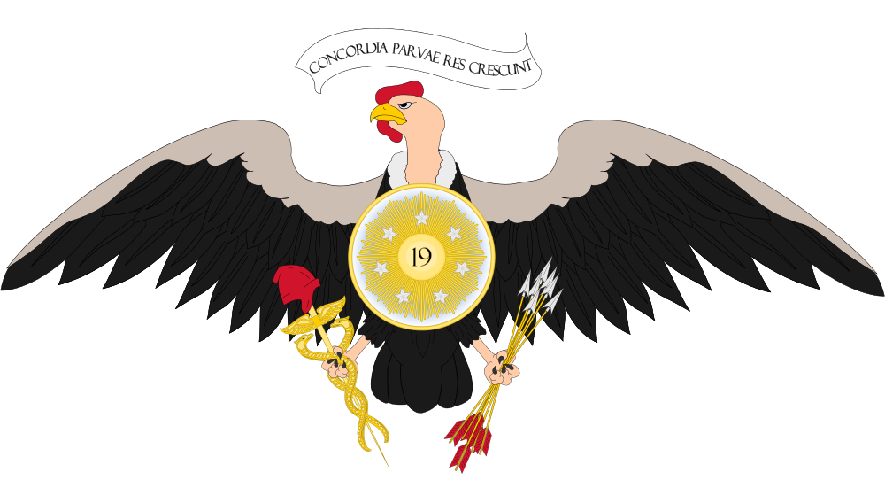 Venezuela's former coat of arms prominently features an Andean condor