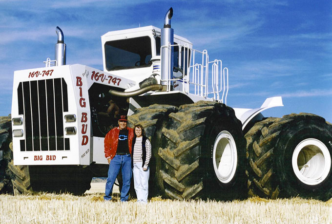 massive tractor for cultivating large tracts of land