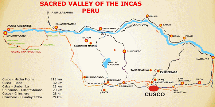 tourist map of the sacred valley