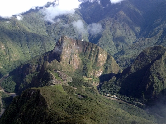 Looking down on Machu Picchu from above